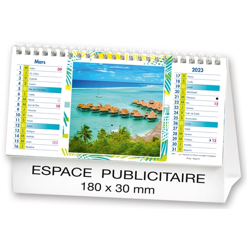 image du produit Calendrier chevalet 2025  PLAGES DE REVE 21 x 15 cm - 13 feuillets