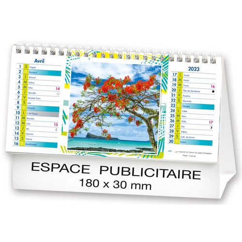 image du produit Calendrier chevalet 2025  PLAGES DE REVE 21 x 15 cm - 13 feuillets