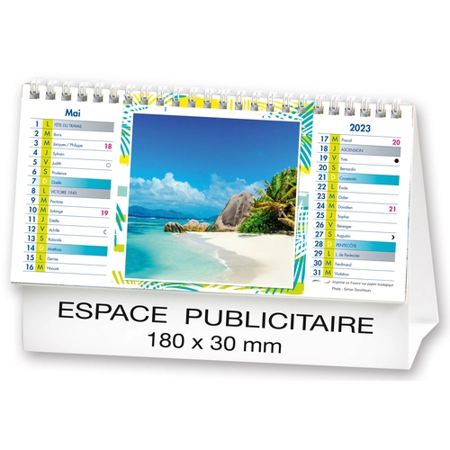 image du produit Calendrier chevalet 2025  PLAGES DE REVE 21 x 15 cm - 13 feuillets