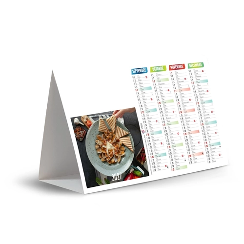 image du produit Calendrier chevalet publicitaire de comptoir tryptique Cuisine