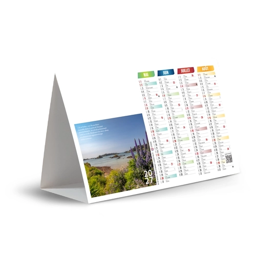 image du produit Calendrier chevalet publicitaire de comptoir tryptique îles de Bretagne