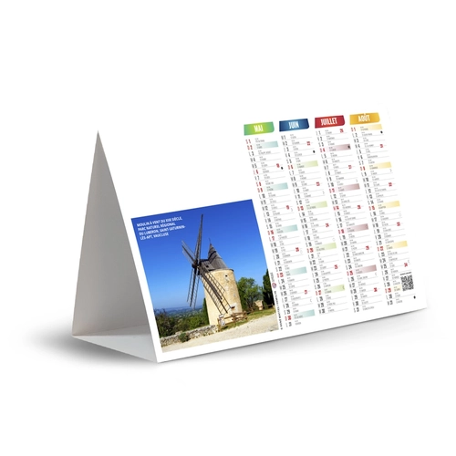image du produit Calendrier chevalet publicitaire de comptoir tryptique Patrimoine Français