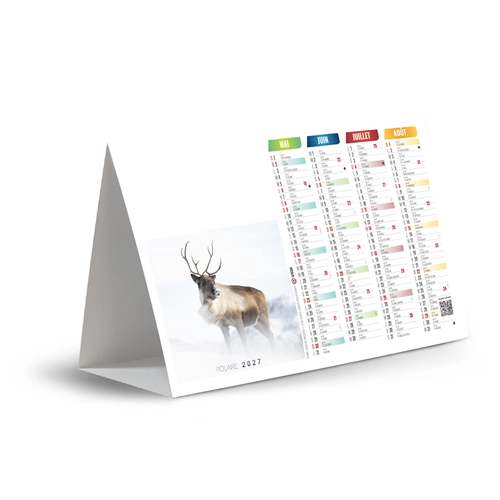 image du produit Calendrier chevalet publicitaire de comptoir tryptique Polaires
