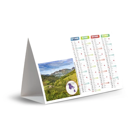 image du produit Calendrier chevalet publicitaire de comptoir tryptique Vignobles