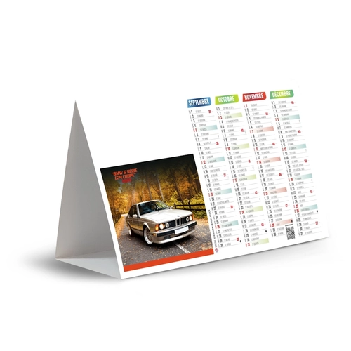 image du produit Calendrier chevalet publicitaire de comptoir tryptique Voitures