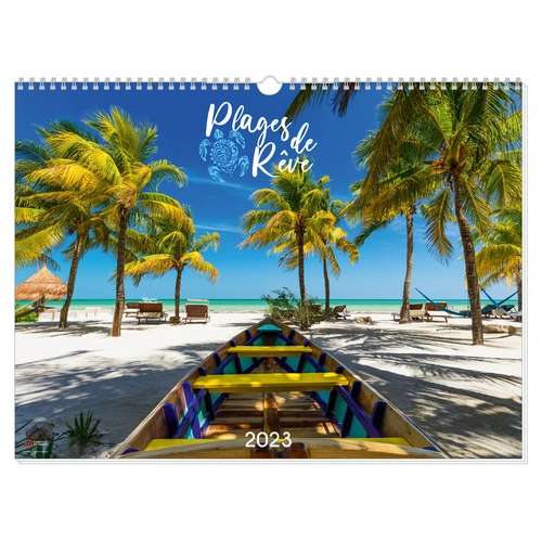 image du produit Calendrier Feuillet 2025  PLAGES DE REVE 32 x 43 cm - 13 feuillets