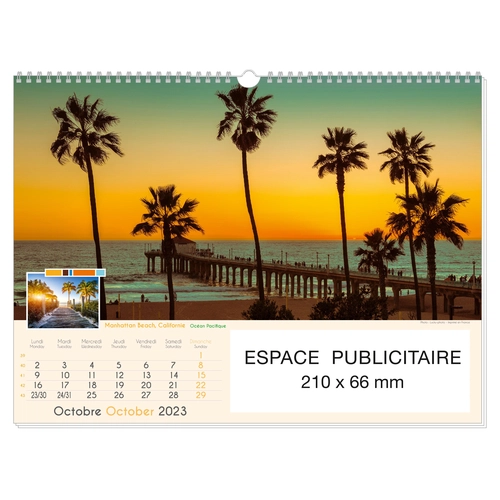 image du produit Calendrier Feuillet 2025  PLAGES DE REVE 32 x 43 cm - 13 feuillets