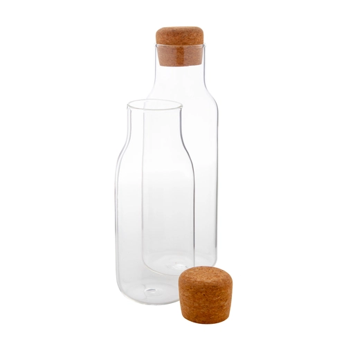 image du produit Carafe à eau avec couvercle en liège - verre borosilicate