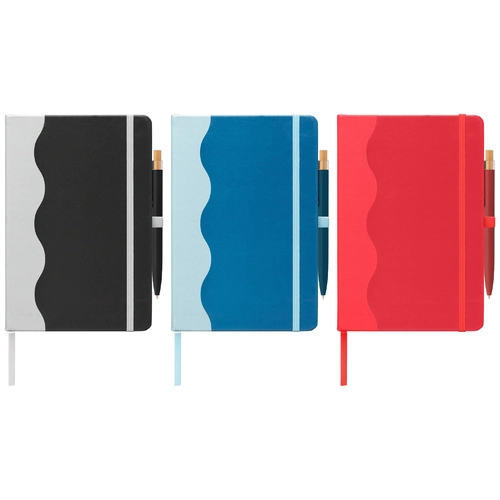 image du produit Carnet à motif vagues et stylo - A5