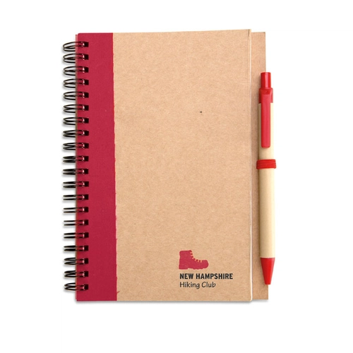 image du produit Carnet à spirales avec son stylo assorti - Papier et carton recyclé