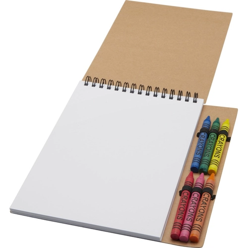 image du produit Carnet de notes à spirales A5 à couverture souple et set de crayons gras