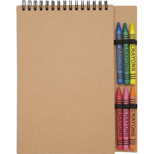 image du produit Carnet de notes à spirales A5 à couverture souple et set de crayons gras