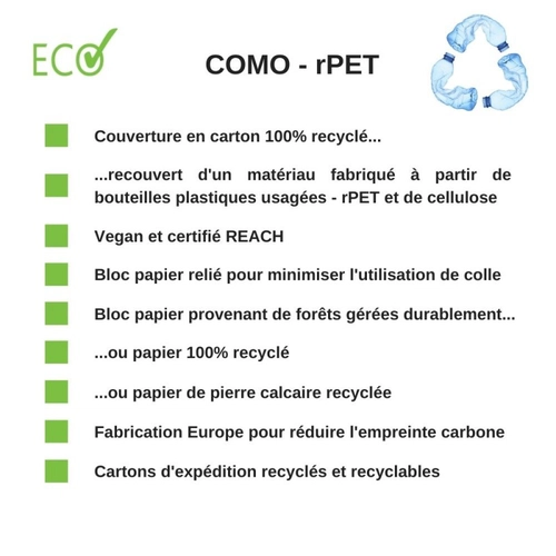 image du produit Carnet de notes A5 en RPET et carton recyclé - couverture rigide