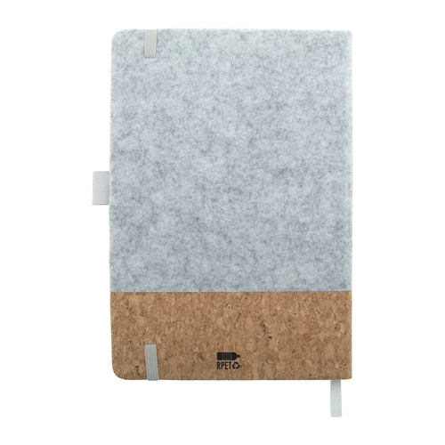 image du produit Carnet recouvert de feutrine PET recyclée et liège naturel - 80 feuilles lignées