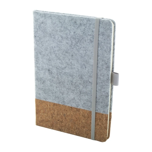 image du produit Carnet recouvert de feutrine PET recyclée et liège naturel - 80 feuilles lignées