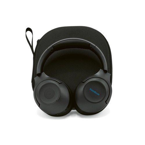 image du produit Casque audio bluetooth à réduction de bruit en plastique recyclé - avec étui de voyage inclus