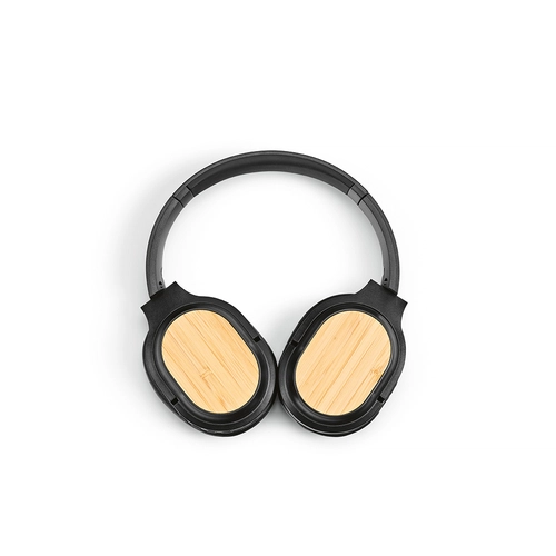 image du produit Casque audio bluetooth en plastique recyclé et bambou - avec 8 heures d'autonomie