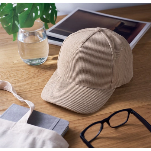 image du produit Casquette de baseball à 5 panneaux en velours côtelé de polyester