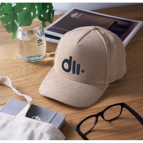 image du produit Casquette de baseball à 5 panneaux en velours côtelé de polyester