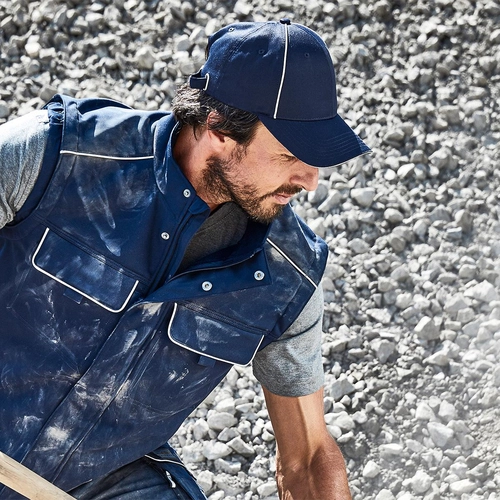 image du produit Casquette de travail à 6 panneaux, polyester recyclé