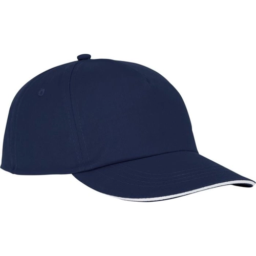 image du produit Casquette sandwich 5 panneaux avec fermeture velcro - Œillets brodés