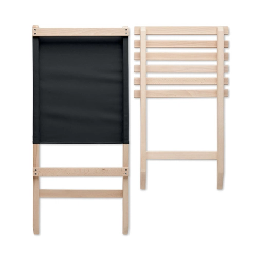 image du produit Chaise de plage pliable en bois - chaise longue assise basse