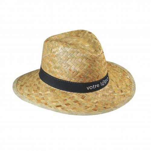 image du produit Chapeau BIP 100% paille tressée avec bandeau cousu