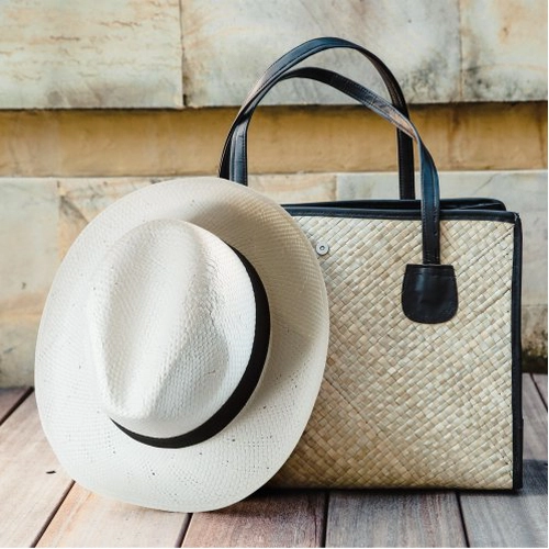 image du produit Chapeau de paille BORSALINO blanc avec bandeau