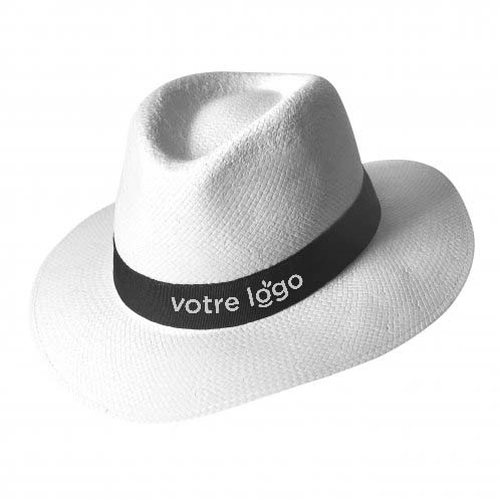 image du produit Chapeau de paille BORSALINO blanc avec bandeau