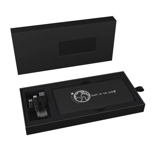 image du produit Chargeur à induction et powerbank slim avec logo lumineux