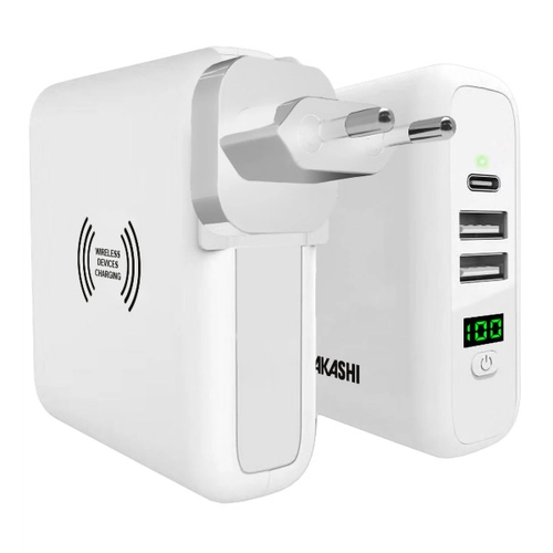 image du produit Chargeur de voyage universel avec USB et type C - prise EU/UK/US