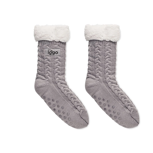 image du produit Chaussons chaussettes Noël en tricot avec picots antidérapants