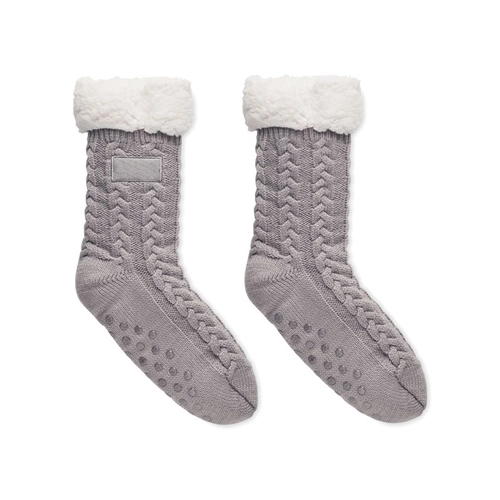 image du produit Chaussons chaussettes Noël en tricot avec picots antidérapants