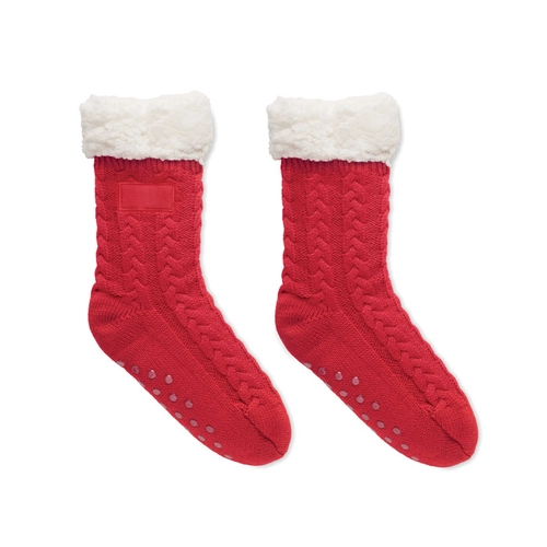 image du produit Chaussons chaussettes Noël en tricot avec picots antidérapants