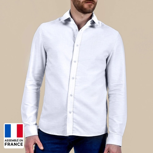 image du produit Chemise homme Oxford unie coupée et confectionnée en France