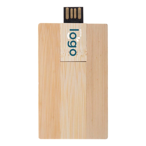 image du produit Clé USB en bambou forme carte de crédit 8-16GB