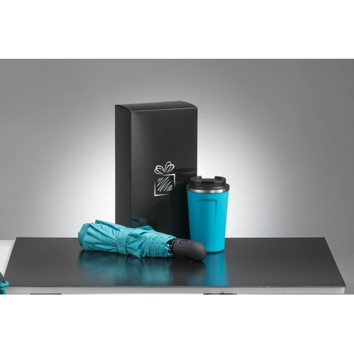 image du produit Coffret personnalisable avec mug isotherme 350 ml et parapluie automatique