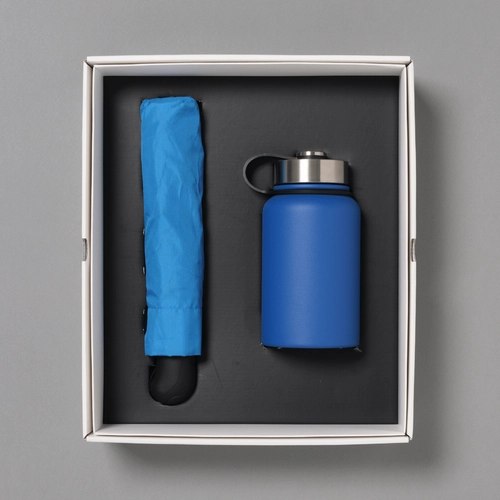 image du produit Coffret personnalisable avec thermos repas 600 ml et parapluie automatique