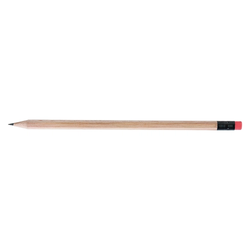 image du produit Crayon 17,6cm, sans vernis, rond tête gomme