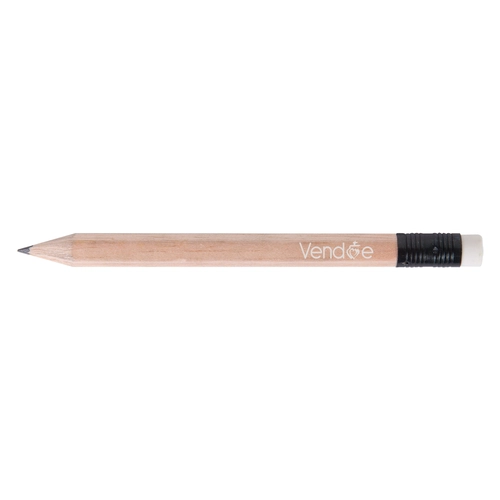 image du produit Crayon 8,7cm, sans vernis, rond tête gomme