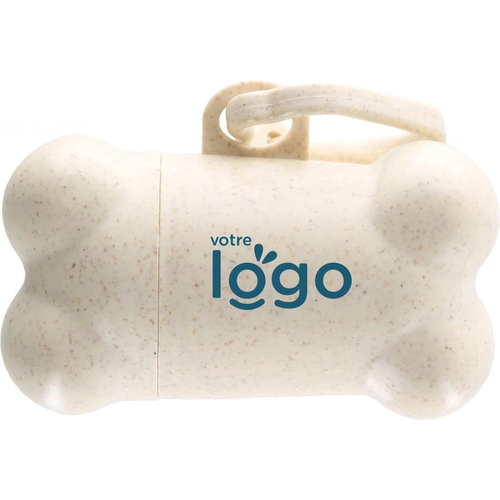 image du produit Distributeur de sac à chien en forme d'os en paille de blé