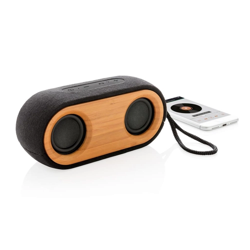 image du produit Double enceinte Bluetooth 4.2, 2 x 5W en bambou