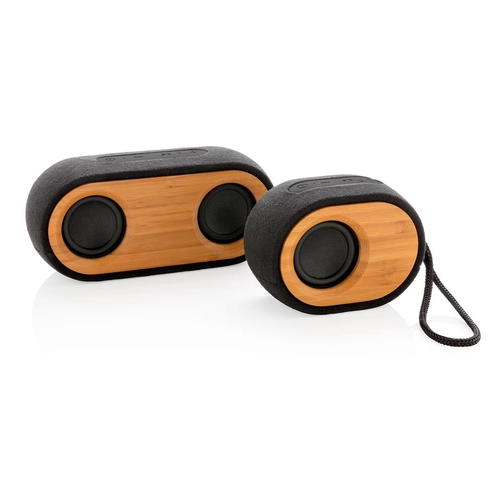 image du produit Double enceinte Bluetooth 4.2, 2 x 5W en bambou