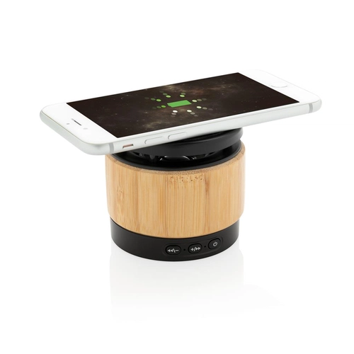 image du produit Enceinte Bluetooth 4.2 3W avec chargeur à induction en bambou