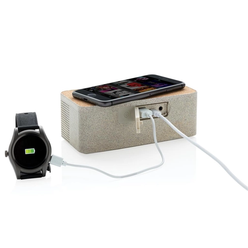 image du produit Enceinte Bluetooth 5.0 chargeur à induction en fibre de blé