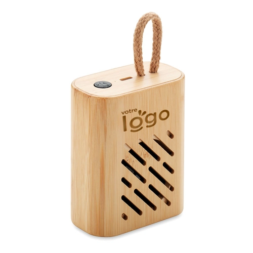 image du produit Enceinte bluetooth 5.0 en bambou avec témoin LED