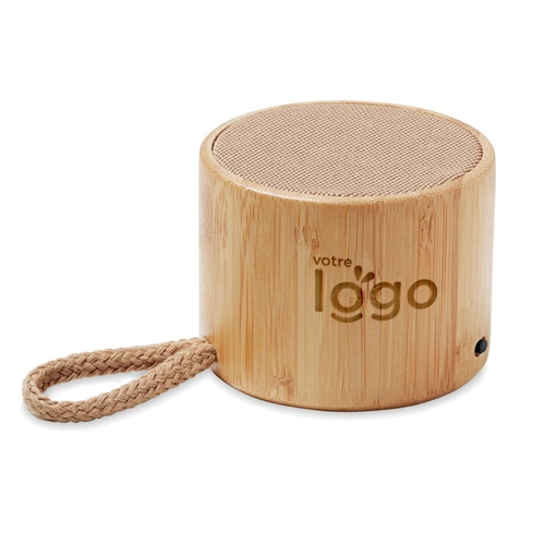 image du produit Enceinte bluetooth 5.1 en bambou avec témoin LED - Autonomie 3h