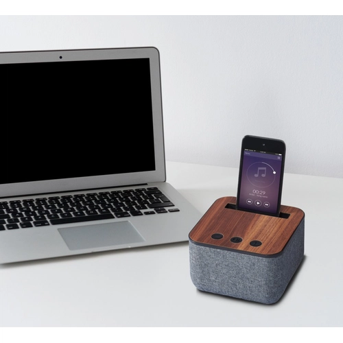 image du produit Enceinte Bluetooth en tissu et en bois