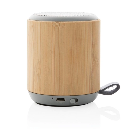 image du produit Enceinte sans fil 3W en bambou naturel et en tissu