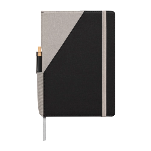 image du produit Ensemble carnet rechargeable en PU recyclé bicolore avec stylo – A5